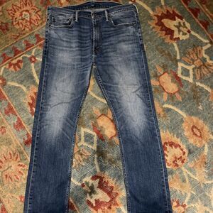 Levi's 36 x 32 Men's 513 Denim Relaxed Fit Straight Jeans - Blue